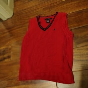 Nautica Men's V-Neck Red Sweater Vest